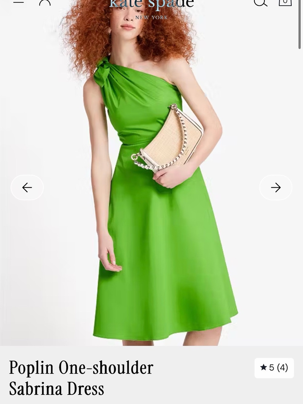 kate spade Bright Green One-Shoulder A-Line Dress